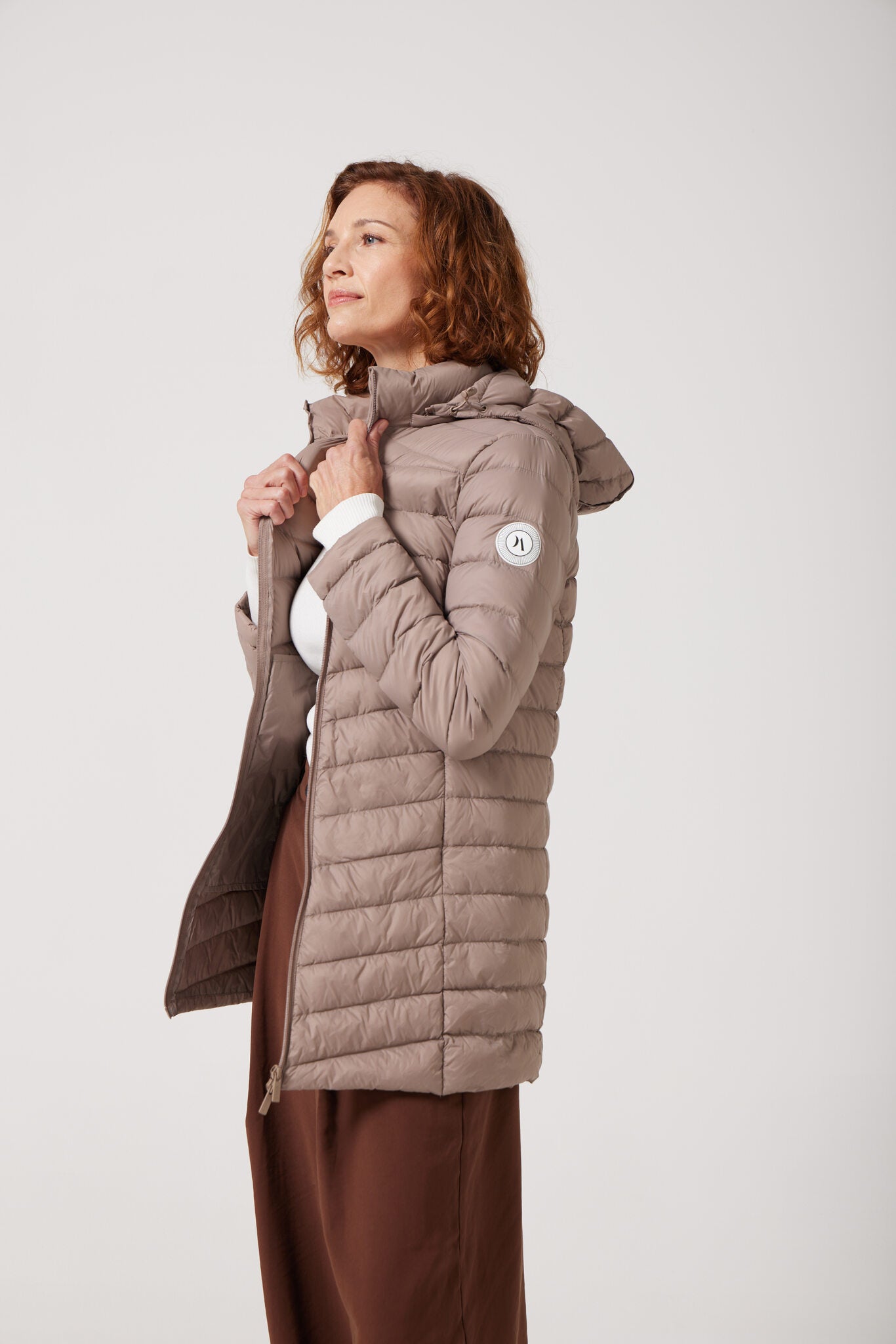 Chai Classic Parka™ light beige hooded parka, warm insulated jacket perfect for layering in Australia’s cooler winter weather