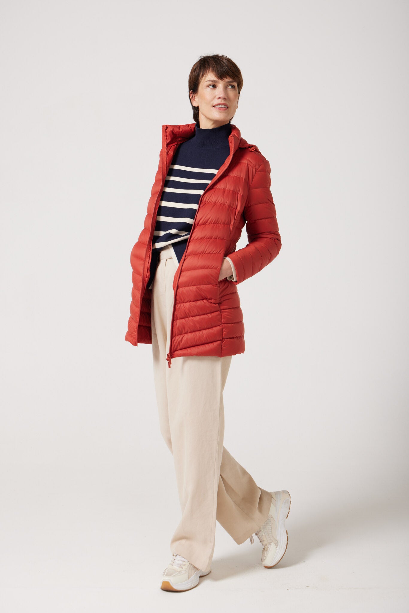 Women’s rust red insulated hooded parka, warm winter jacket perfect for layering in Australia’s cooler weather — Rust Classic Parka™