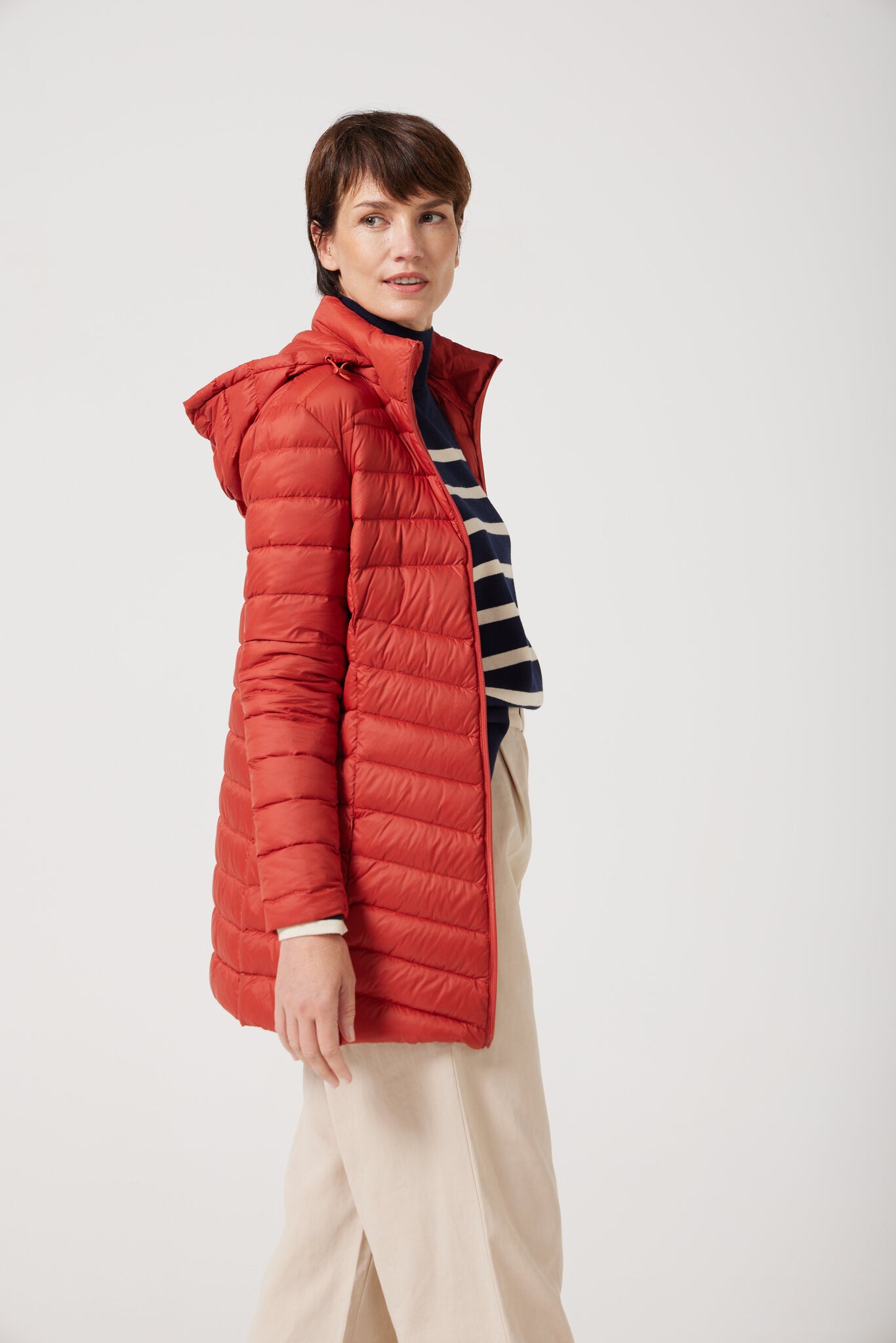 Women’s rust red insulated hooded parka, warm winter jacket perfect for layering in Australia’s cooler weather — Rust Classic Parka™