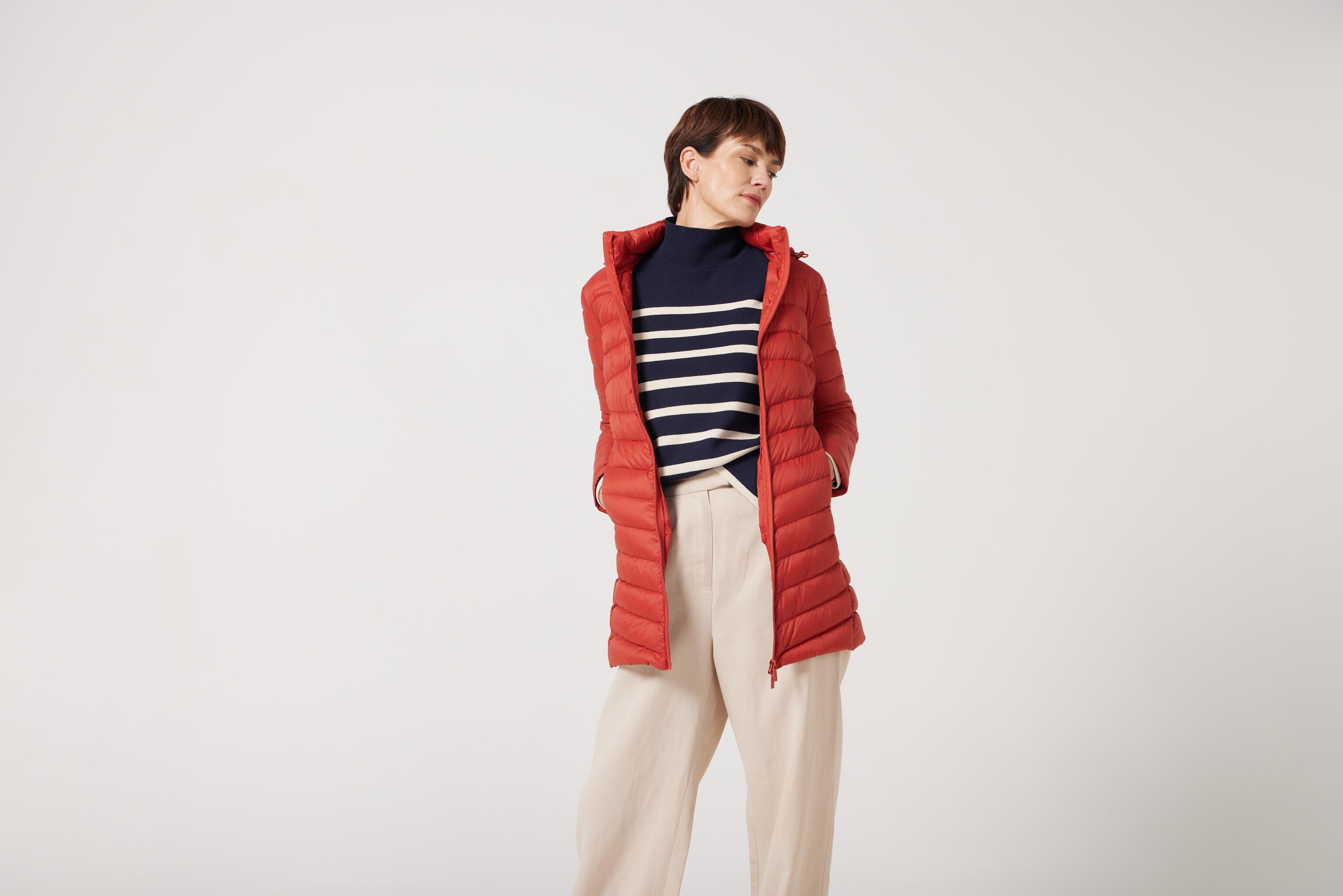 Women’s rust red insulated hooded parka, warm winter jacket perfect for layering in Australia’s cooler weather — Rust Classic Parka™