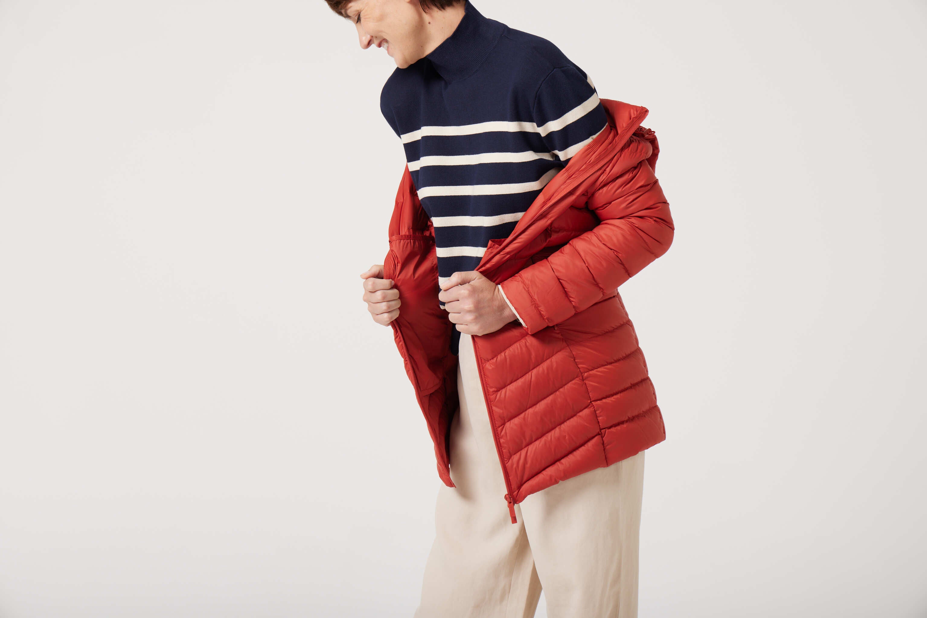 Women’s rust red insulated hooded parka, warm winter jacket perfect for layering in Australia’s cooler weather — Rust Classic Parka™