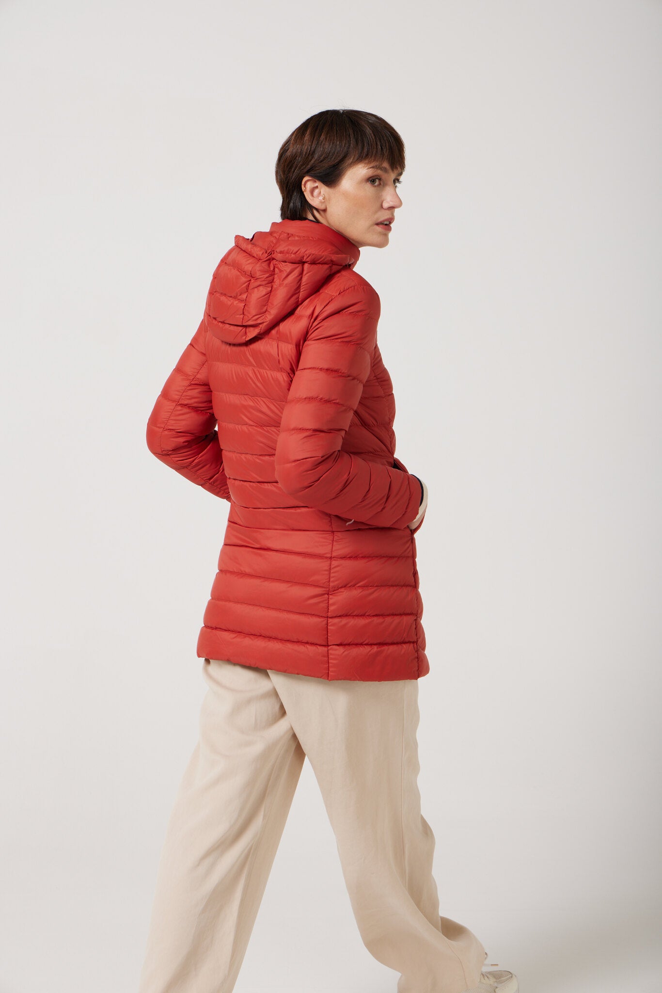 Women’s rust red insulated hooded parka, warm winter jacket perfect for layering in Australia’s cooler weather — Rust Classic Parka™