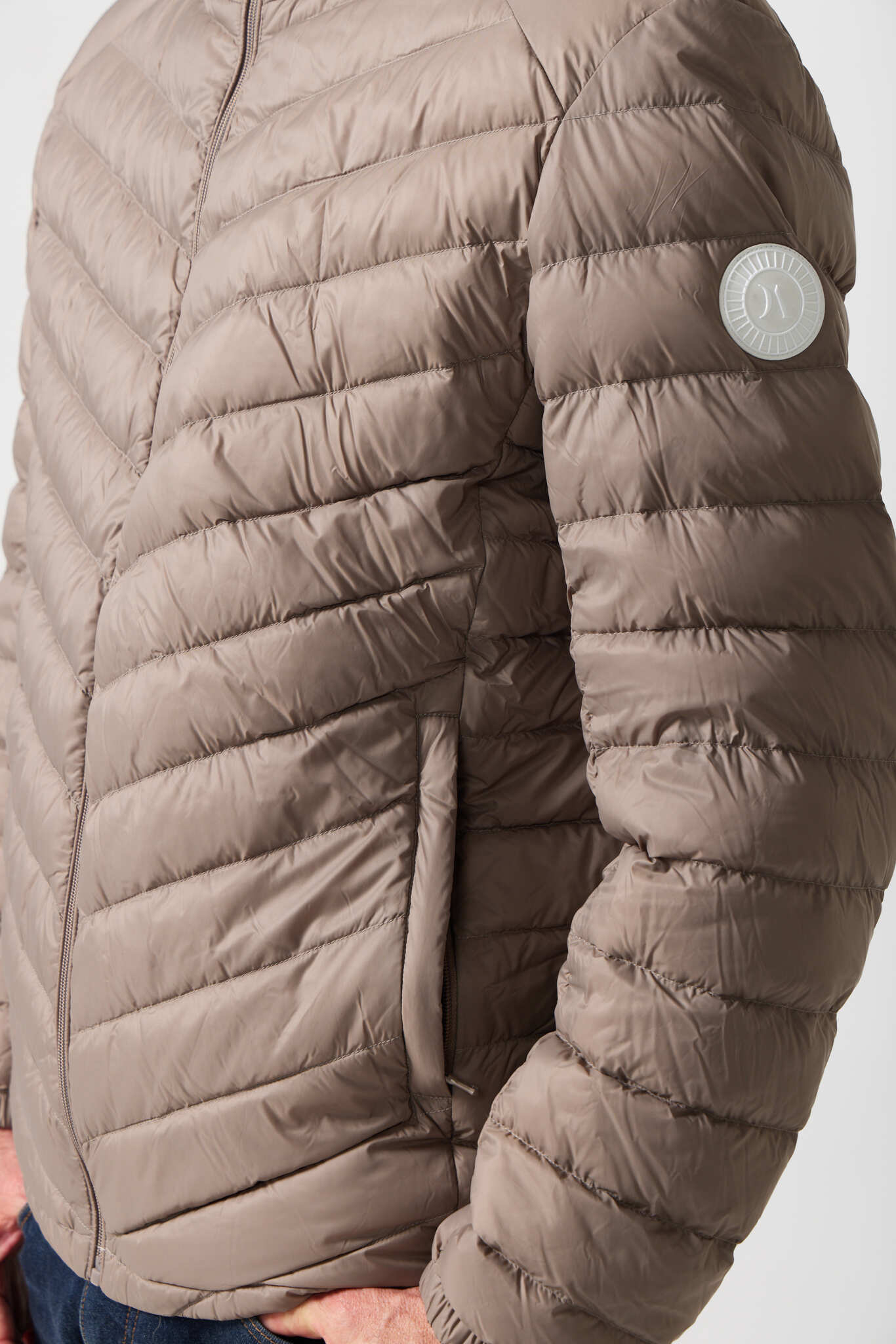 Men’s tan hooded insulated jacket, casual and lightweight for versatile layering in Australian weather — Mens Tan Classic Jacket™