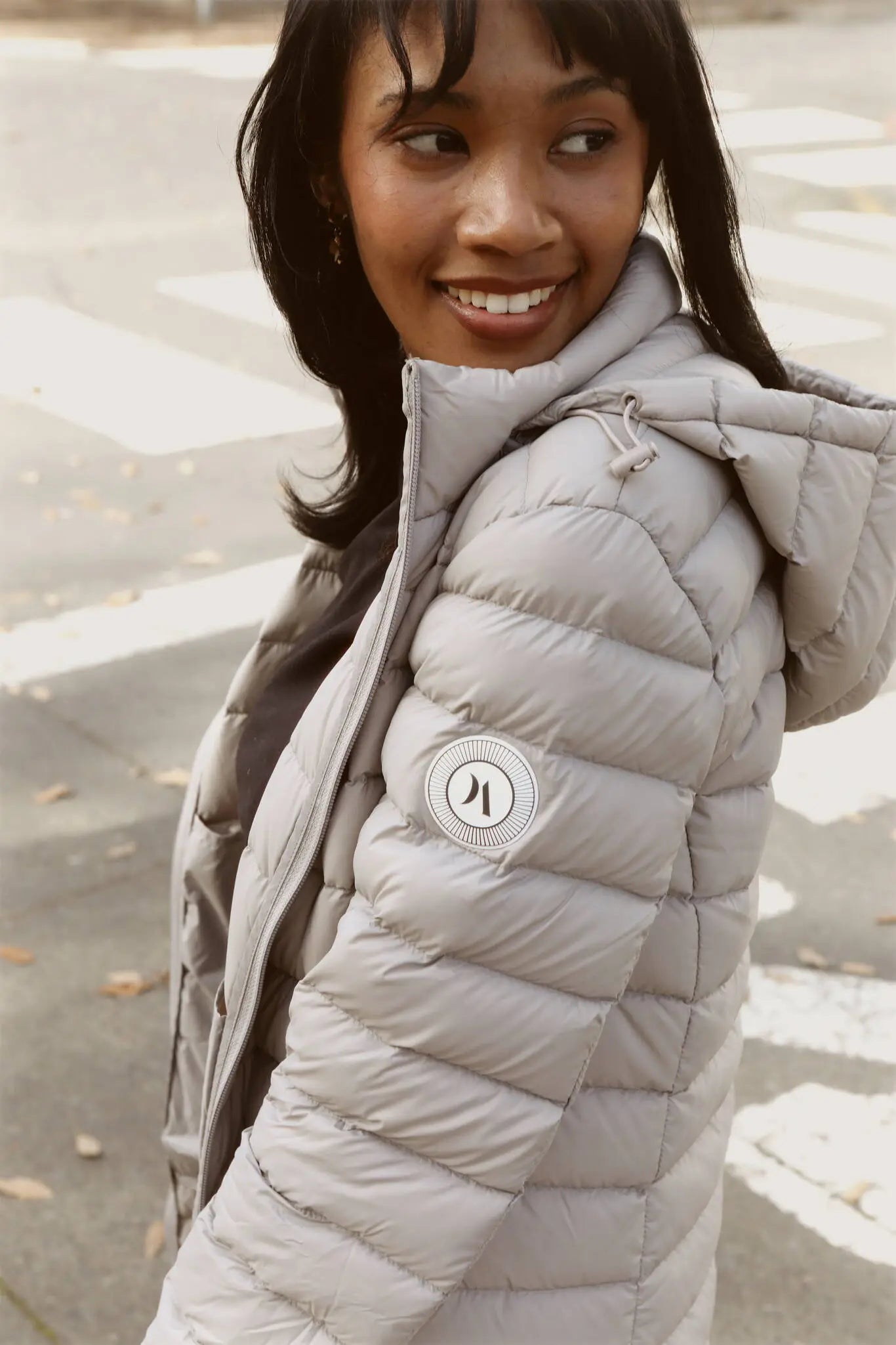 Women’s latte insulated hooded parka, warm winter parka perfect for layering in Australia’s cooler weather — Latte Classic Parka™