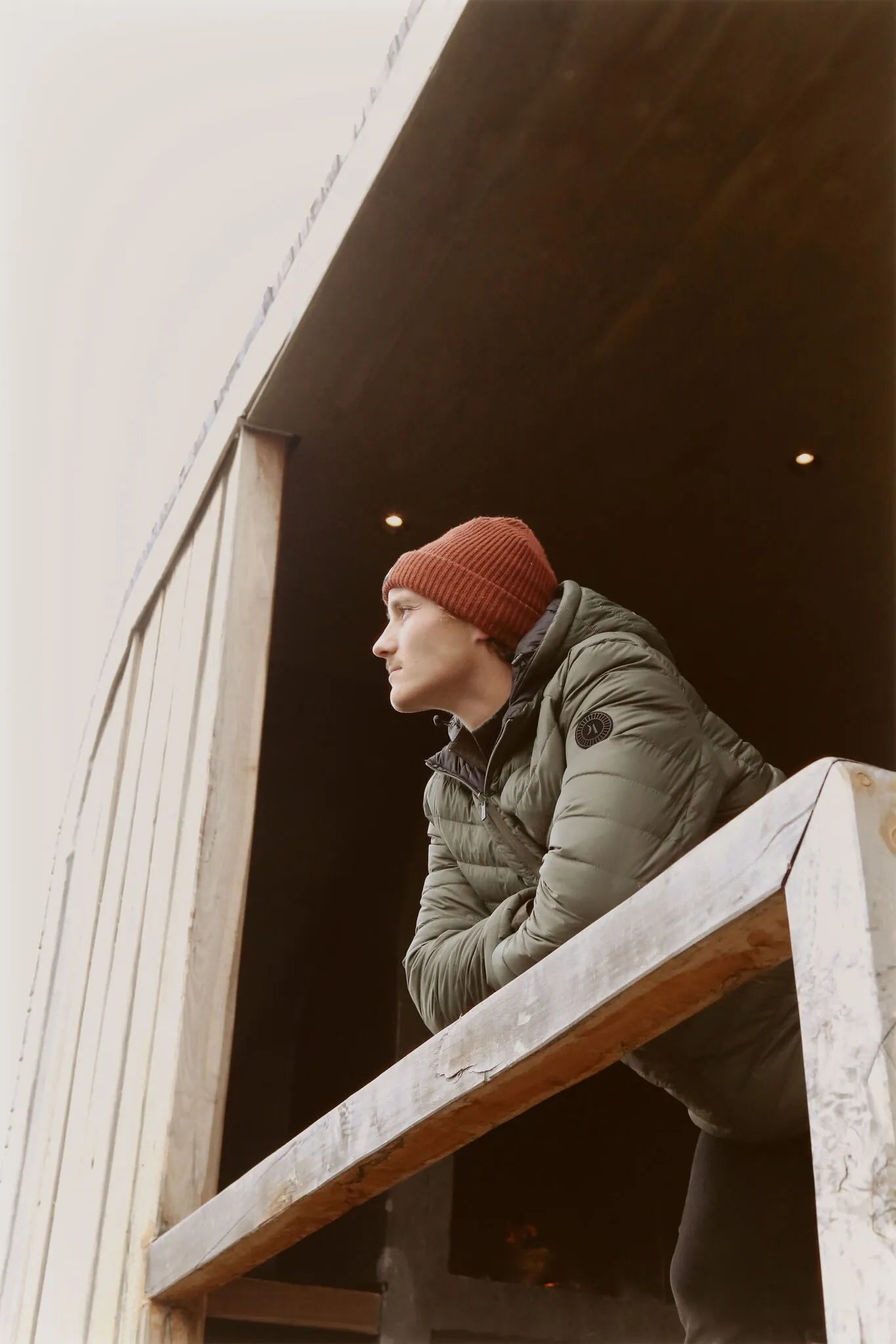 Men’s reversible insulated hooded jacket in sage green and black, lightweight and versatile for cooler Australian weather — Sage x Black Classic Jacket™