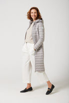 Women’s latte beige insulated ultra parka with hood, long warm winter jacket perfect for layering in Australia’s cooler weather — Latte Ultra Parka™