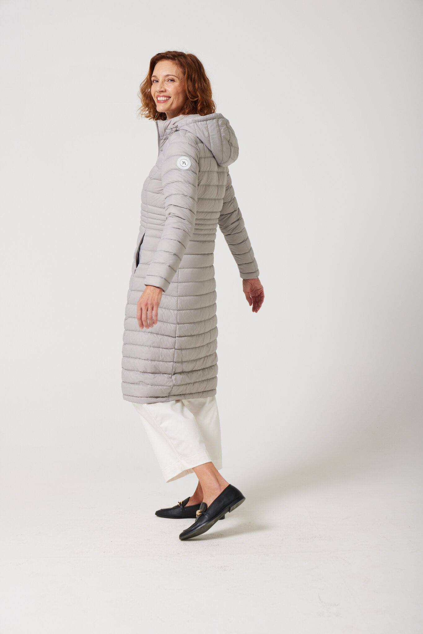 Women’s latte beige insulated ultra parka with hood, long warm winter jacket perfect for layering in Australia’s cooler weather — Latte Ultra Parka™