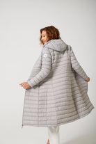 Women’s latte beige insulated ultra parka with hood, long warm winter jacket perfect for layering in Australia’s cooler weather — Latte Ultra Parka™