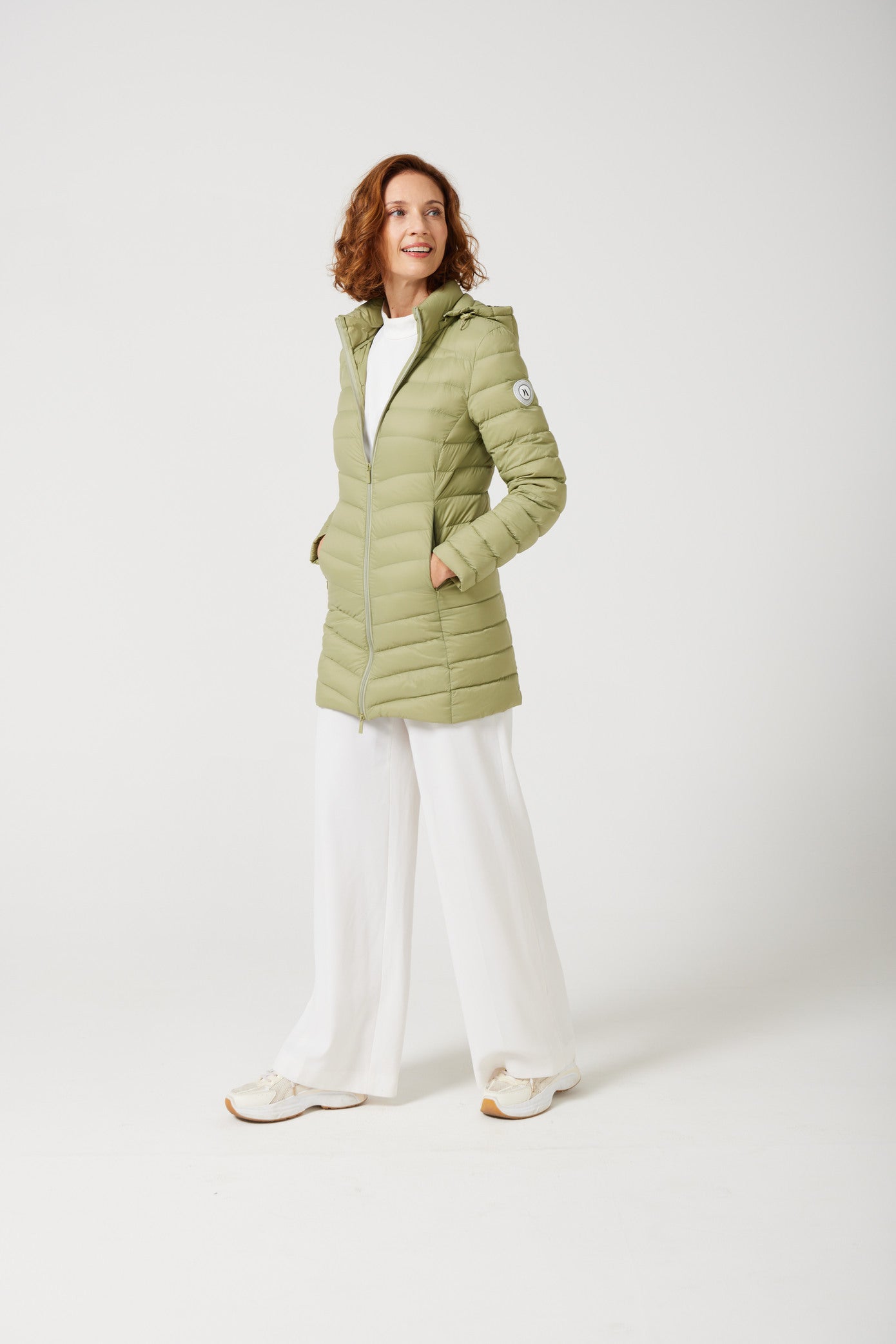 Matcha Classic Parka™ light green hooded parka, warm insulated jacket perfect for layering in Australia’s cooler winter weather