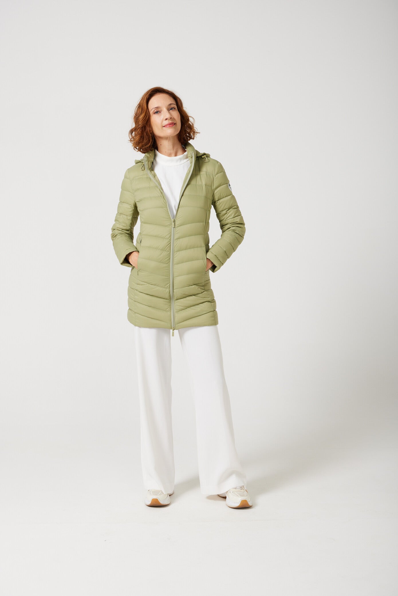 Matcha Classic Parka™ light green hooded parka, warm insulated jacket perfect for layering in Australia’s cooler winter weather