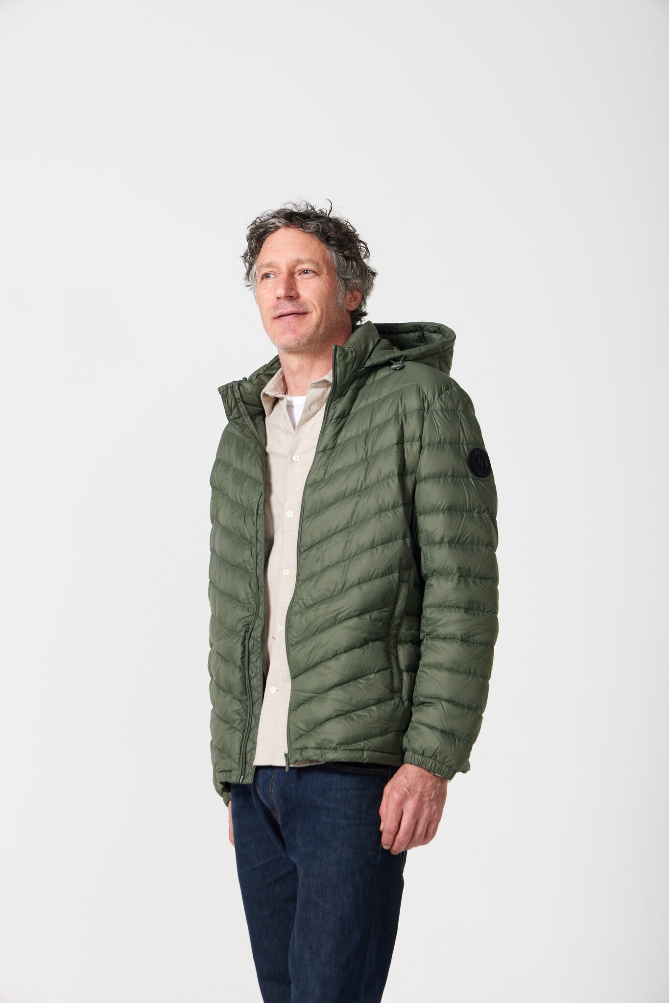 Men’s Sage Classic Jacket™ in green, lightweight hooded puffer jacket designed for versatile everyday wear in Australia