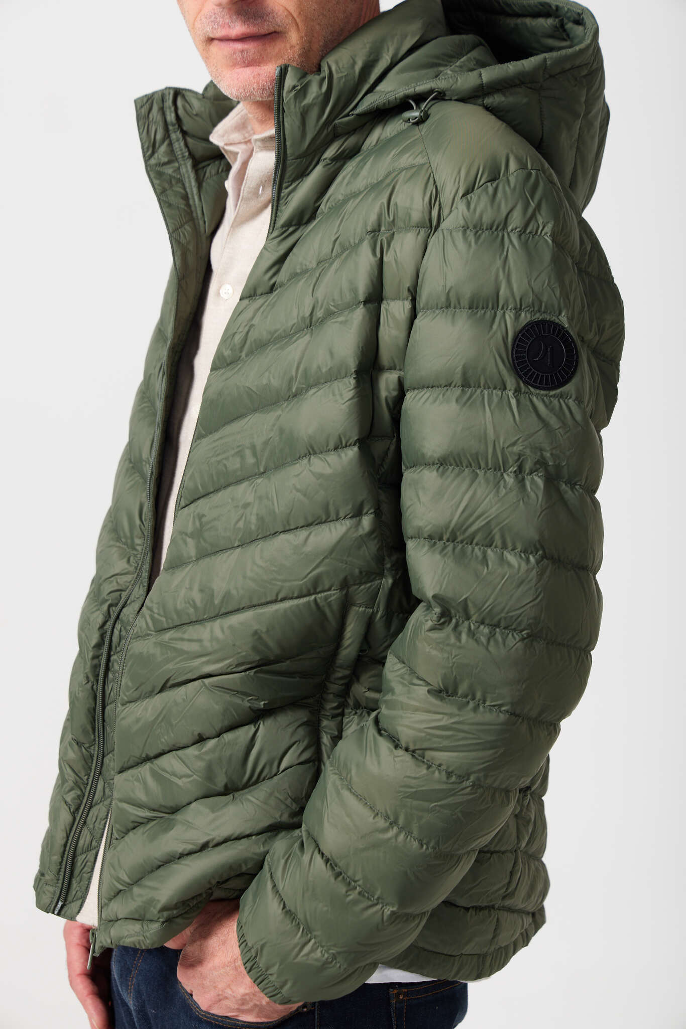 Men’s Sage Classic Jacket™ in green, lightweight hooded puffer jacket designed for versatile everyday wear in Australia