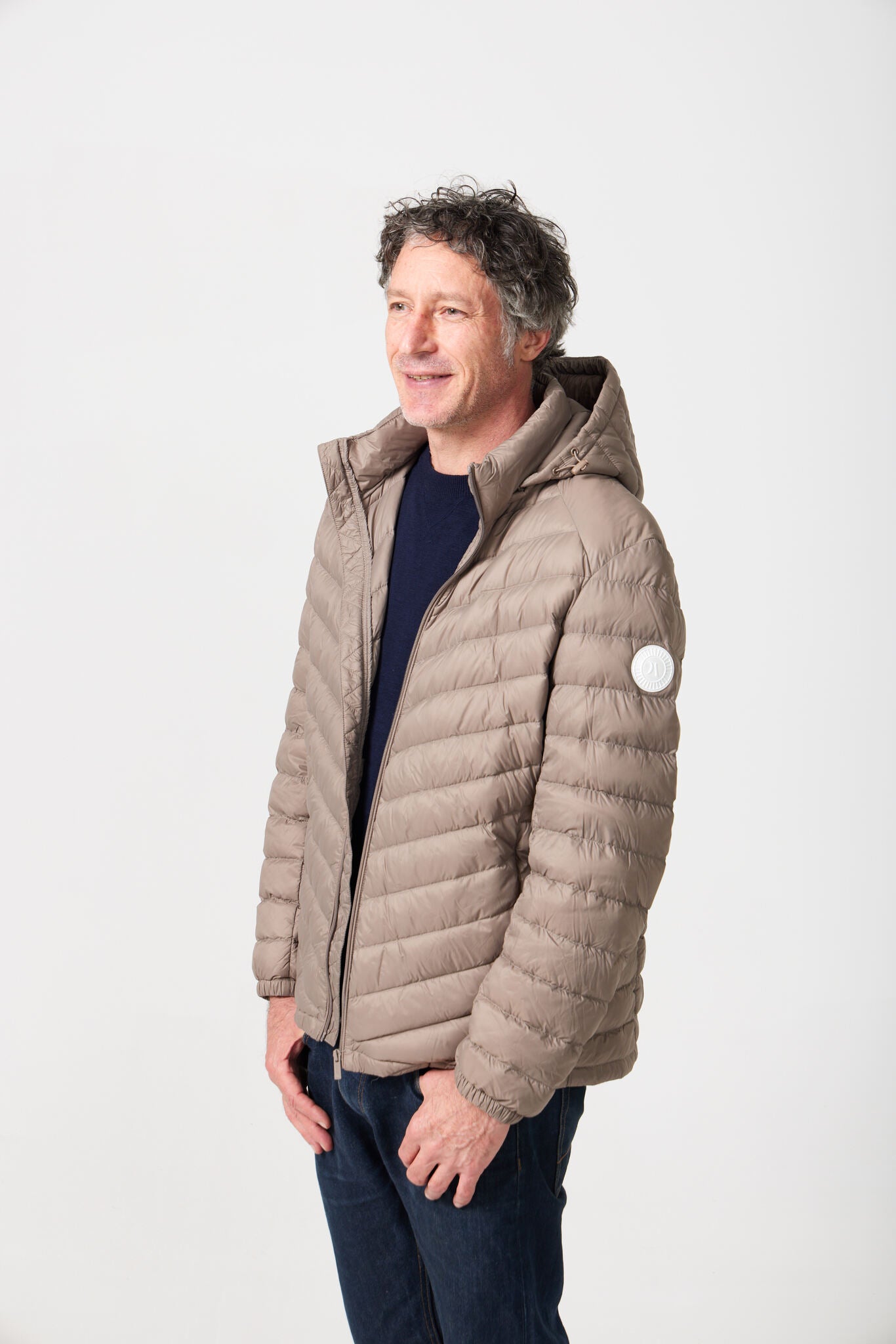 Men’s tan hooded insulated jacket, casual and lightweight for versatile layering in Australian weather — Mens Tan Classic Jacket™