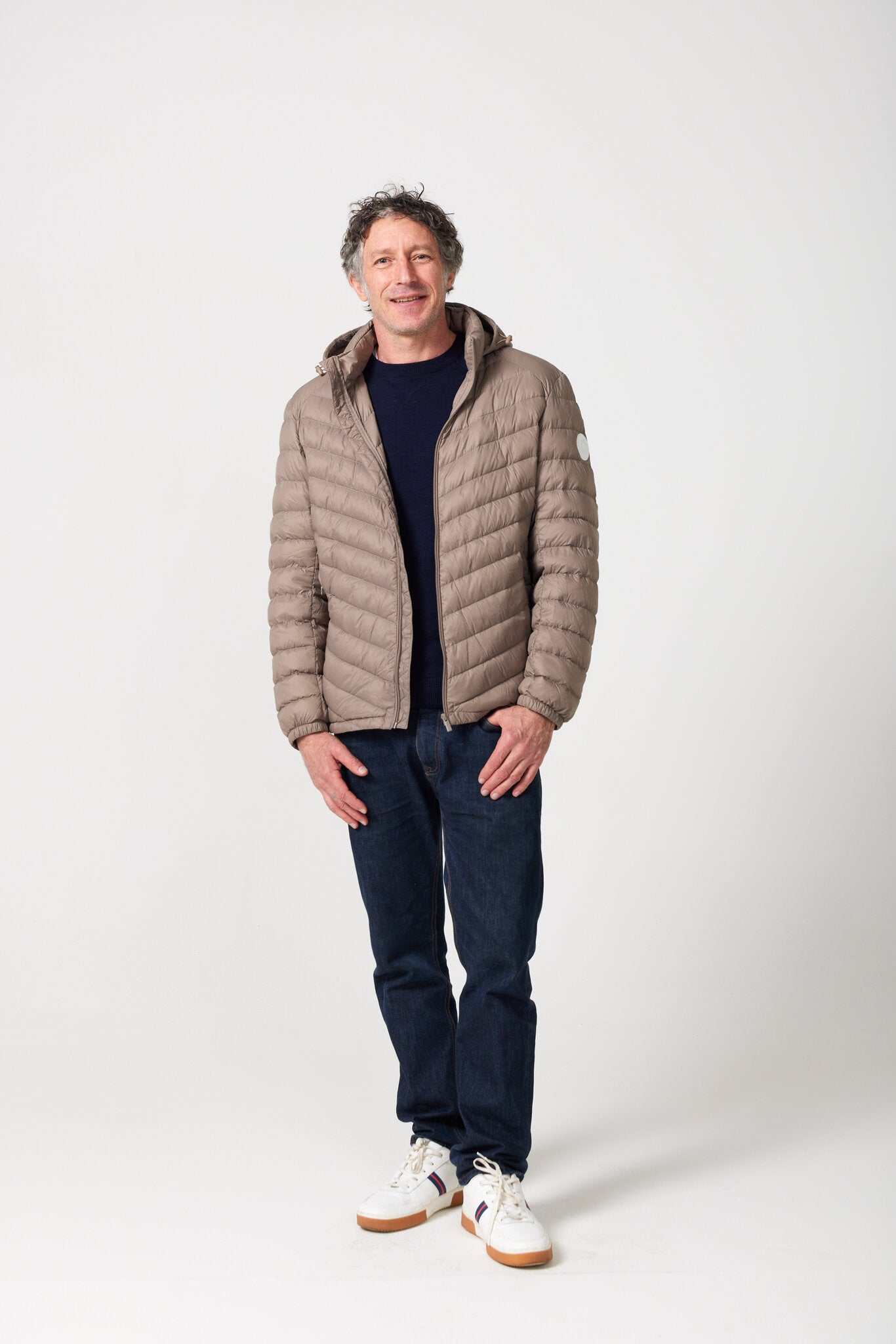 Men’s tan hooded insulated jacket, casual and lightweight for versatile layering in Australian weather — Mens Tan Classic Jacket™