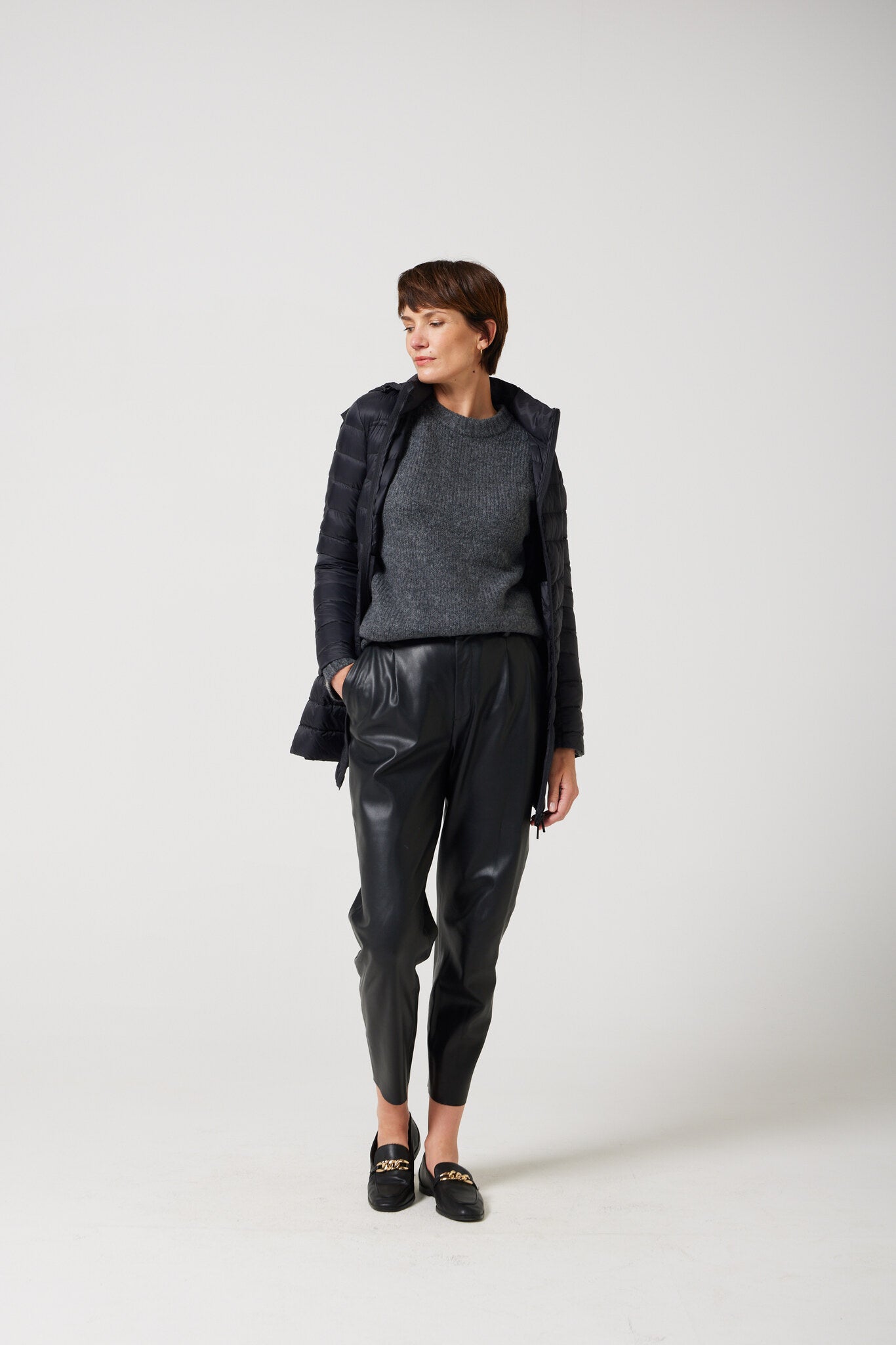 Women’s midnight black insulated hooded parka, warm winter parka perfect for layering in Australia’s cooler weather — Midnight Classic Parka™