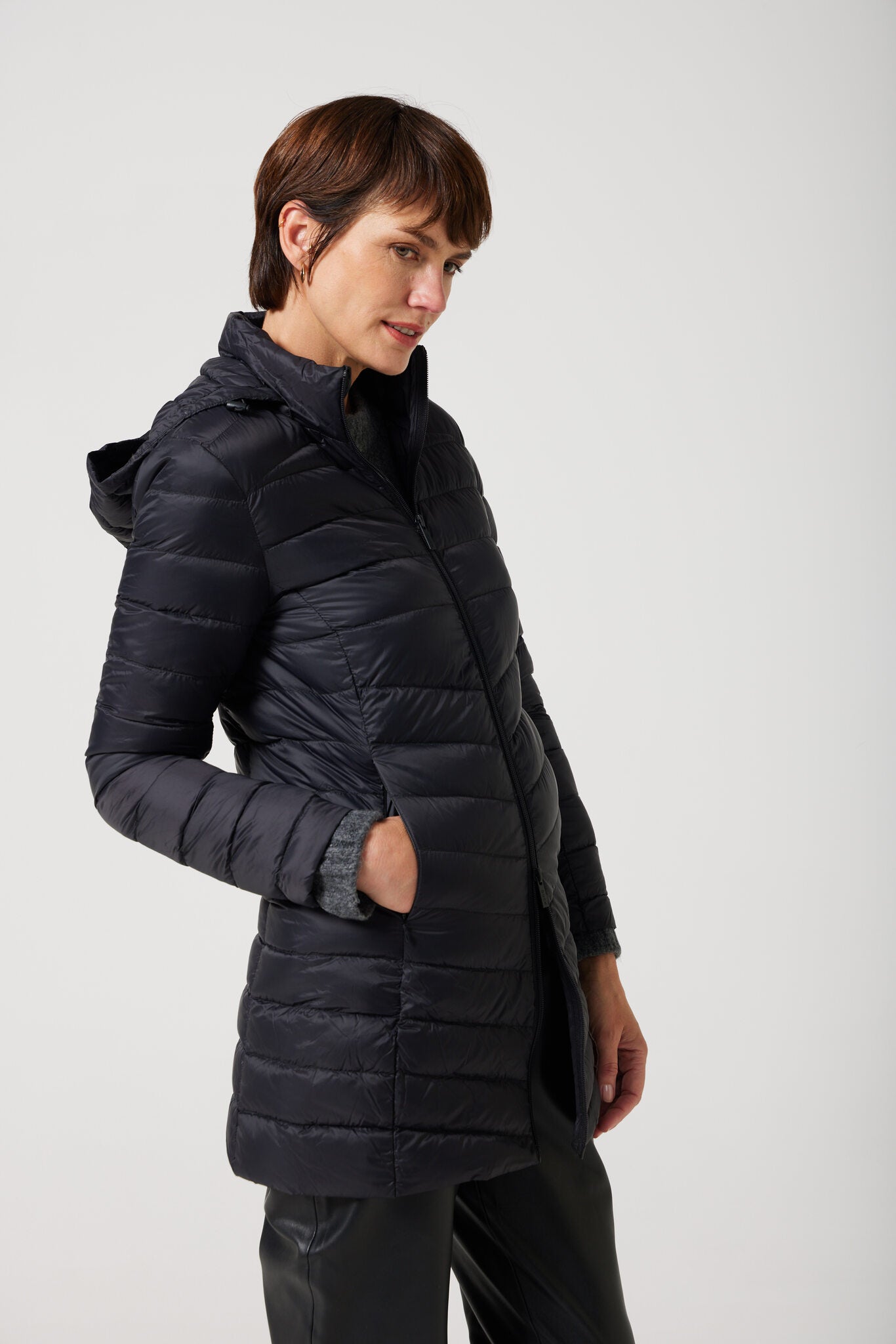 Women’s midnight black insulated hooded parka, warm winter parka perfect for layering in Australia’s cooler weather — Midnight Classic Parka™