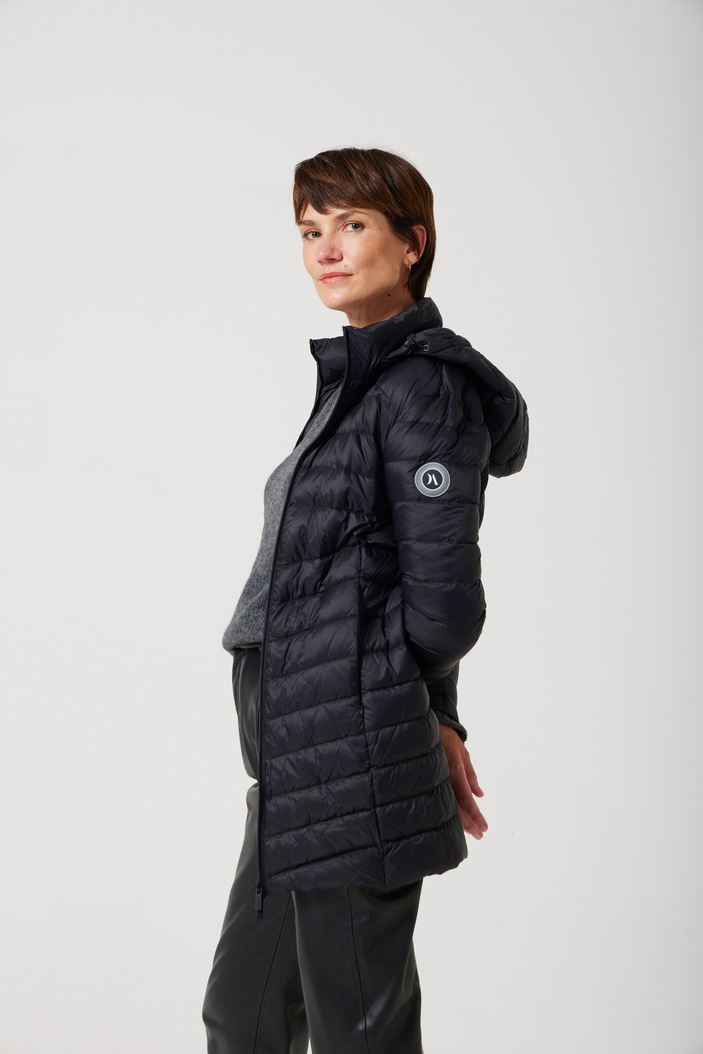 Women’s midnight black insulated hooded parka, warm winter parka perfect for layering in Australia’s cooler weather — Midnight Classic Parka™