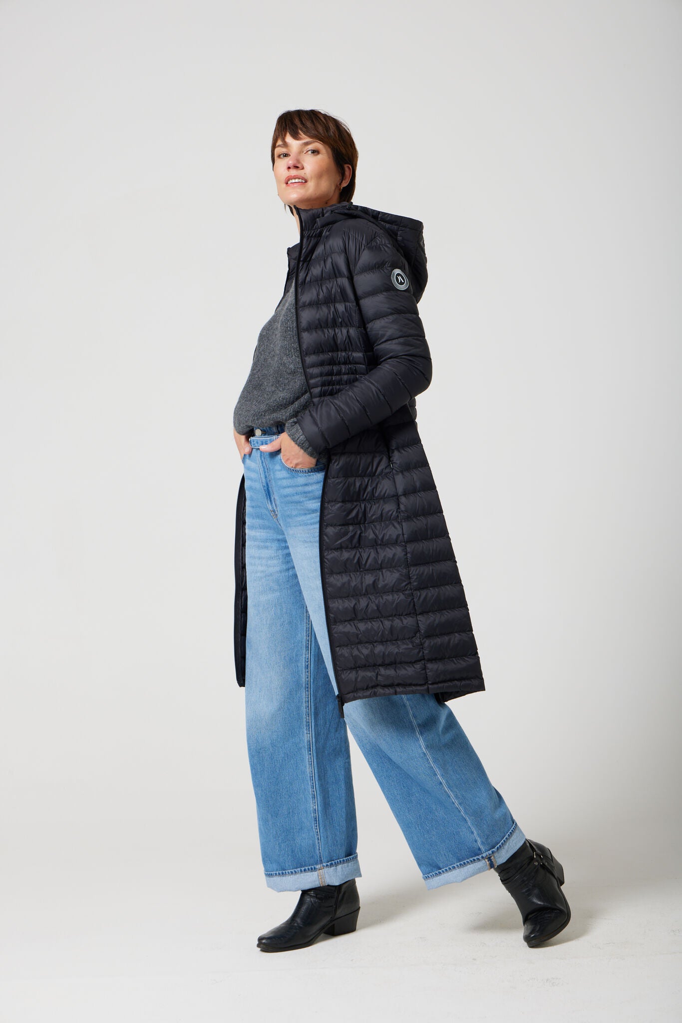 Women’s midnight black insulated ultra parka with hood, long warm winter parka perfect for layering in Australia’s cooler weather — Midnight Ultra Parka™