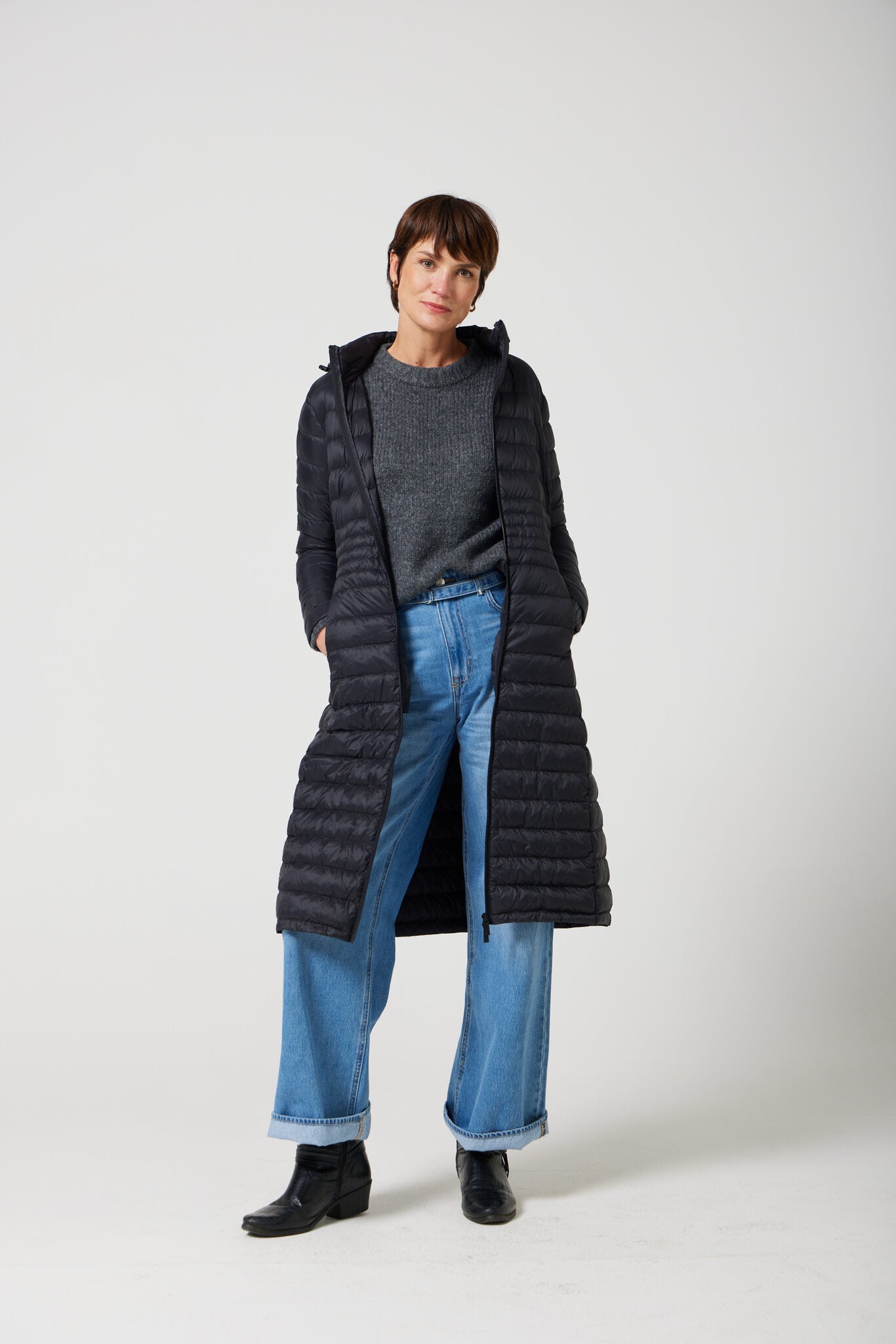 Women’s midnight black insulated ultra parka with hood, long warm winter parka perfect for layering in Australia’s cooler weather — Midnight Ultra Parka™