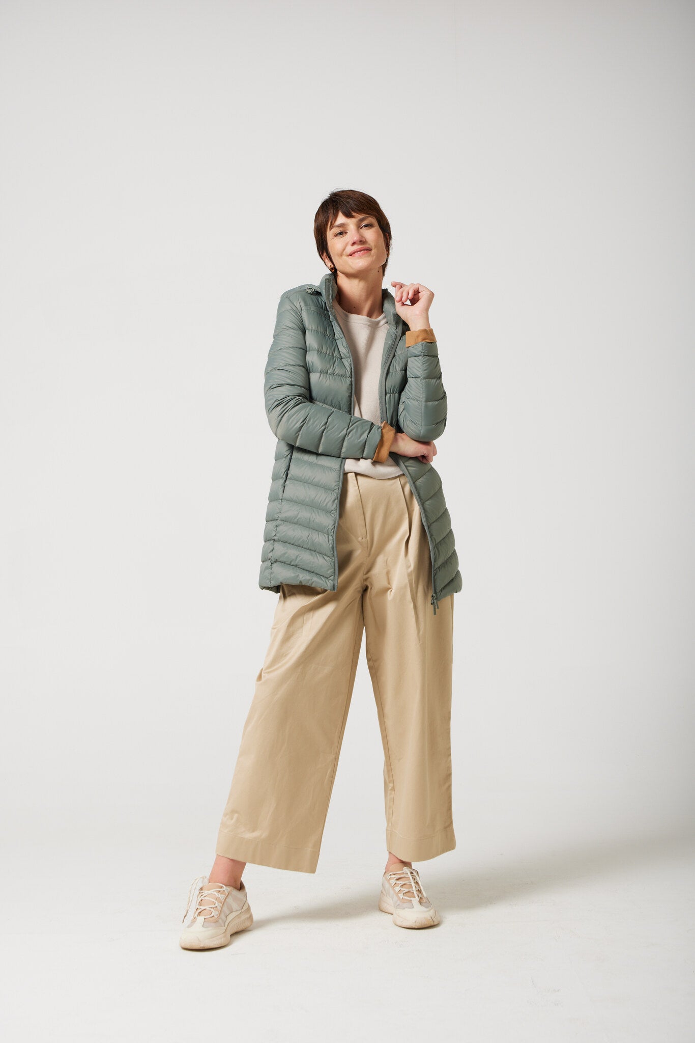 Women’s sage green insulated hooded parka, warm winter parka perfect for layering in Australia’s cooler weather — Sage Classic Parka™