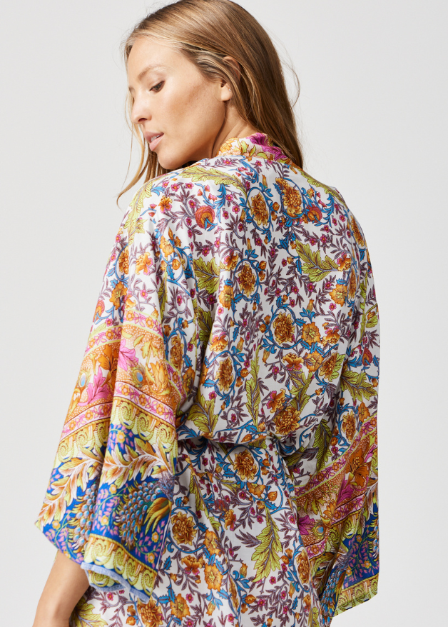 Multi-colour floral dressing gown