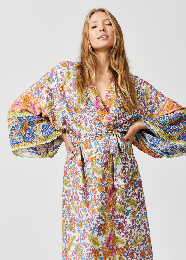 Colourful floral robe