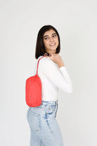 Lipstick Crush No 5 bright red hooded raincoat, modern lightweight waterproof raincoat perfect for wet weather in Australia 