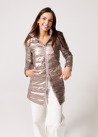 rose gold metallic duck down puffer coat
