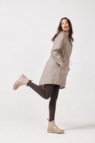 The Cairo Sands raincoat in beige, lightweight hooded waterproof raincoat ideal for Australia rainy season and wet climate