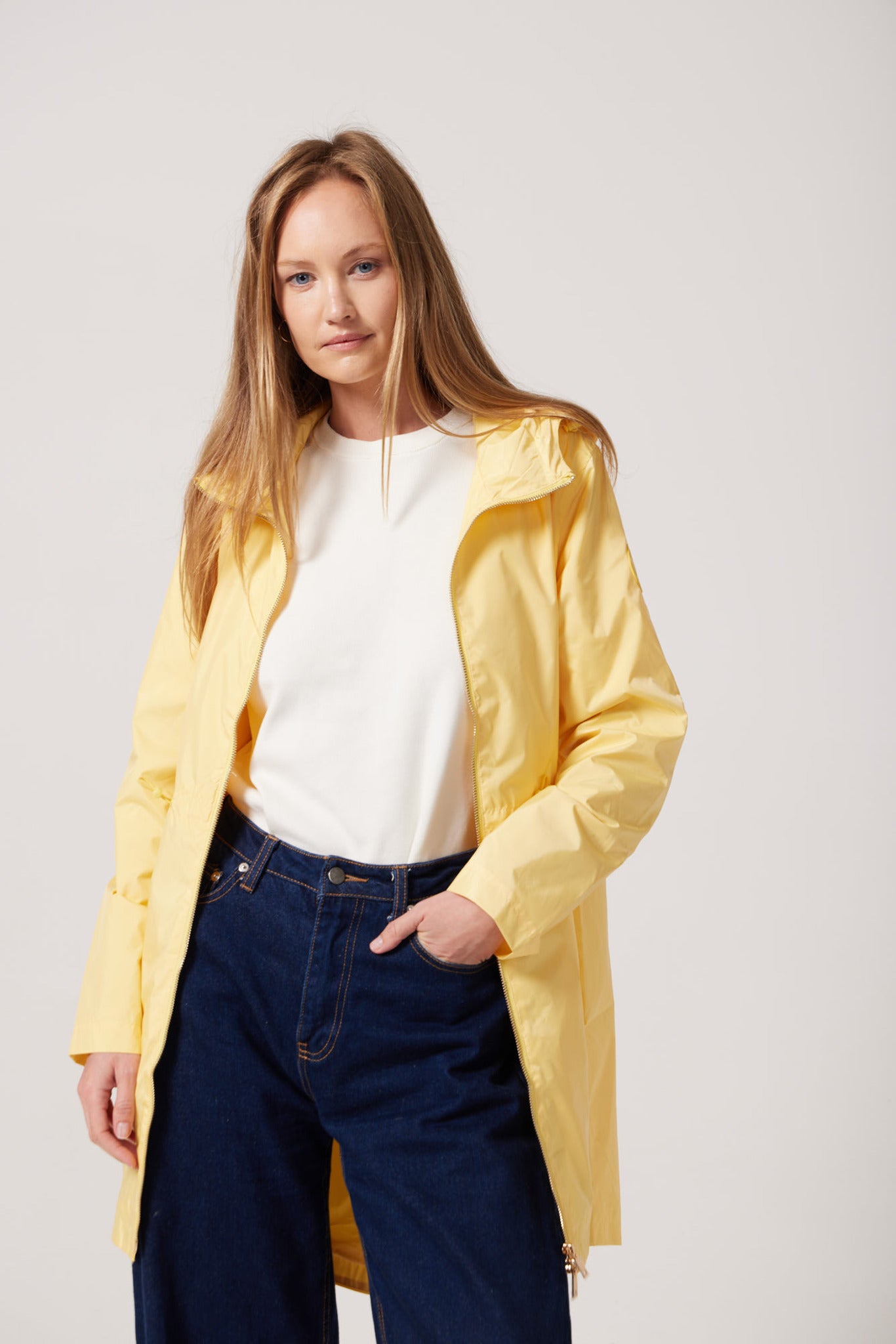 The Limoncello Edition lemon yellow hooded raincoat, modern lightweight waterproof raincoat perfect for Australia’s weather and rain
