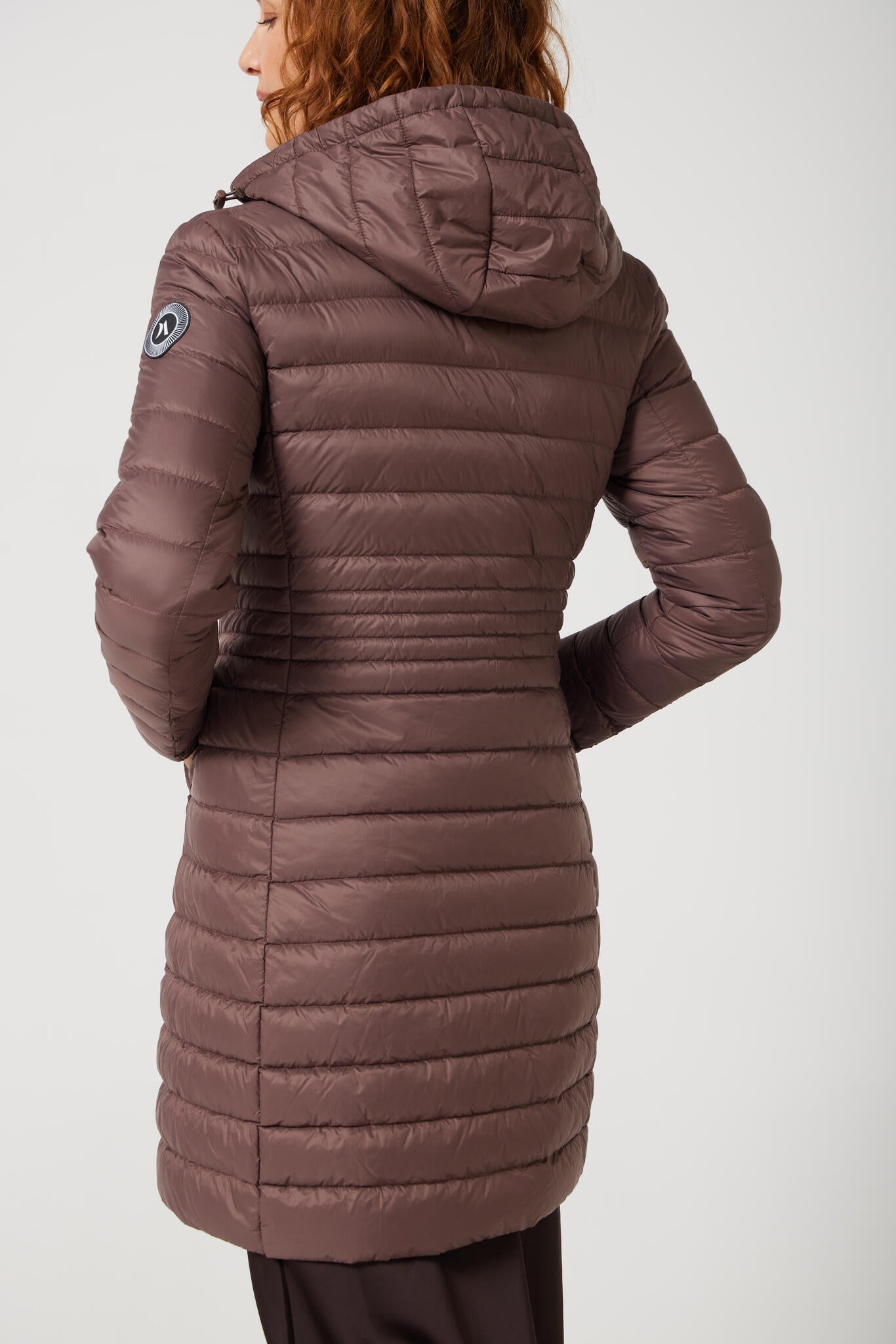 Women’s espresso brown insulated midi parka with hood, warm winter jacket perfect for layering in Australia’s cooler weather — Espresso Midi Parka™