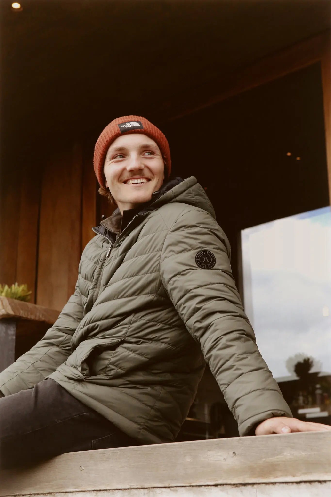 Men’s reversible insulated hooded jacket in sage green and black, lightweight and versatile for cooler Australian weather — Sage x Black Classic Jacket™