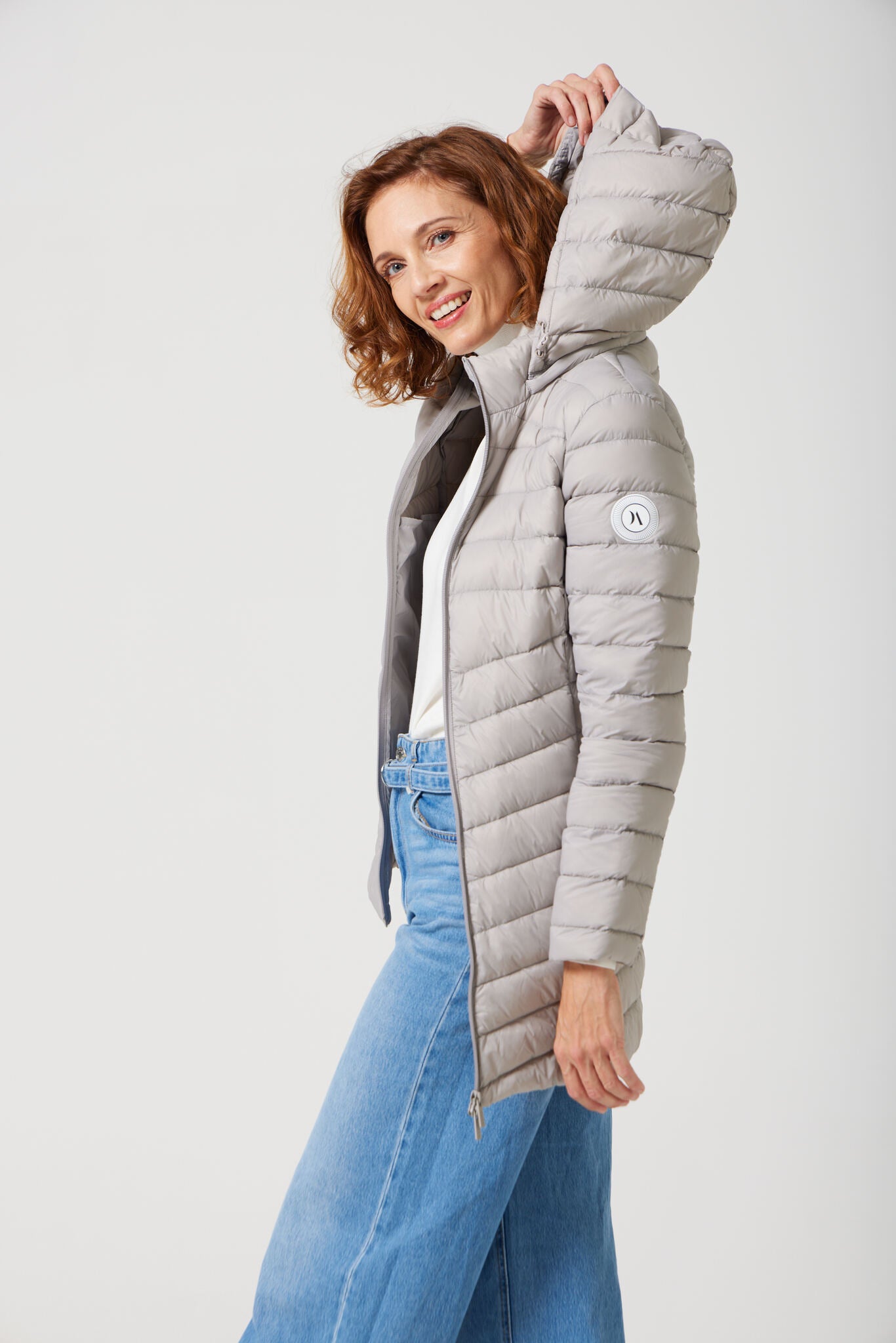 Women’s latte insulated hooded parka, warm winter parka perfect for layering in Australia’s cooler weather — Latte Classic Parka™