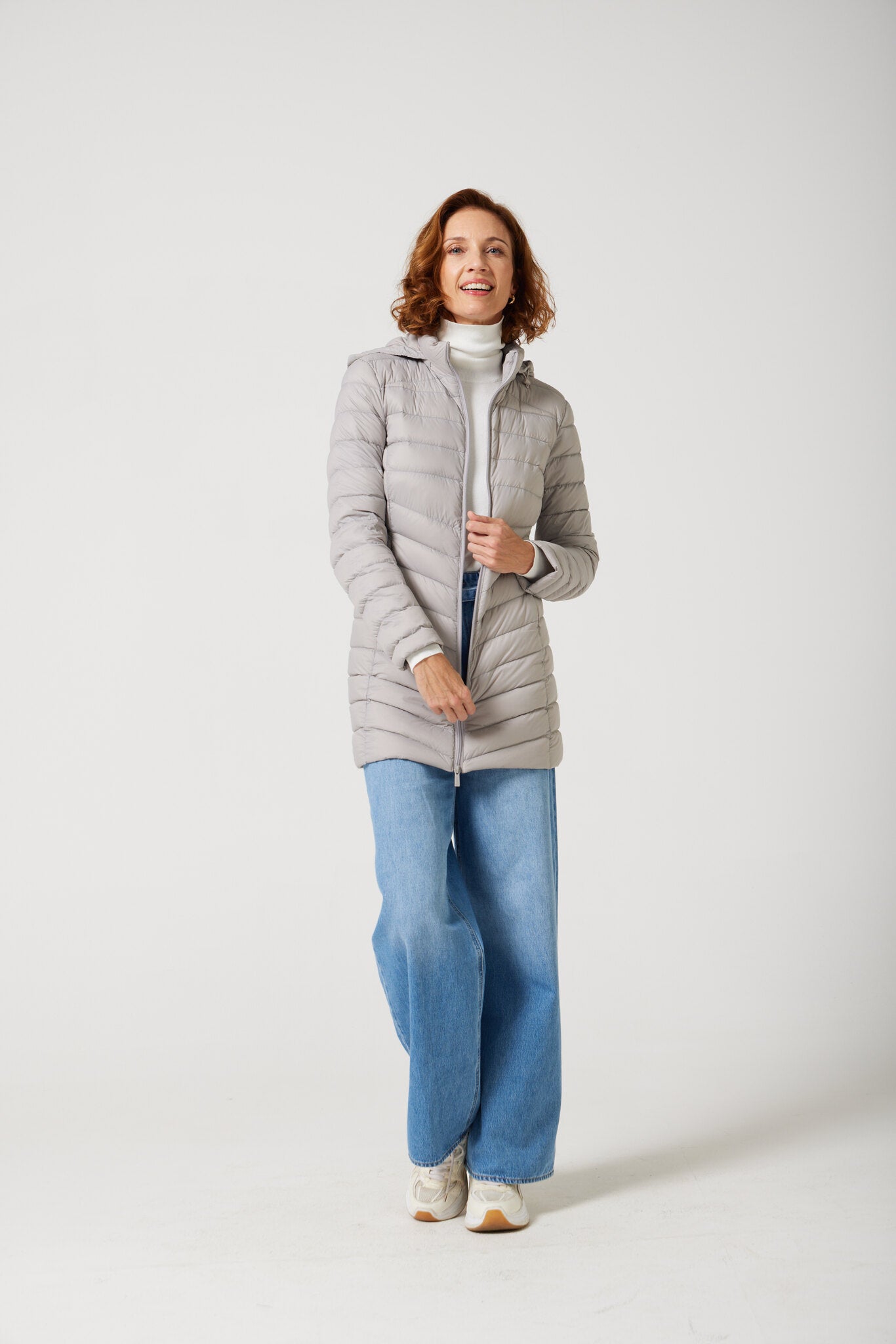Women’s latte insulated hooded parka, warm winter parka perfect for layering in Australia’s cooler weather — Latte Classic Parka™