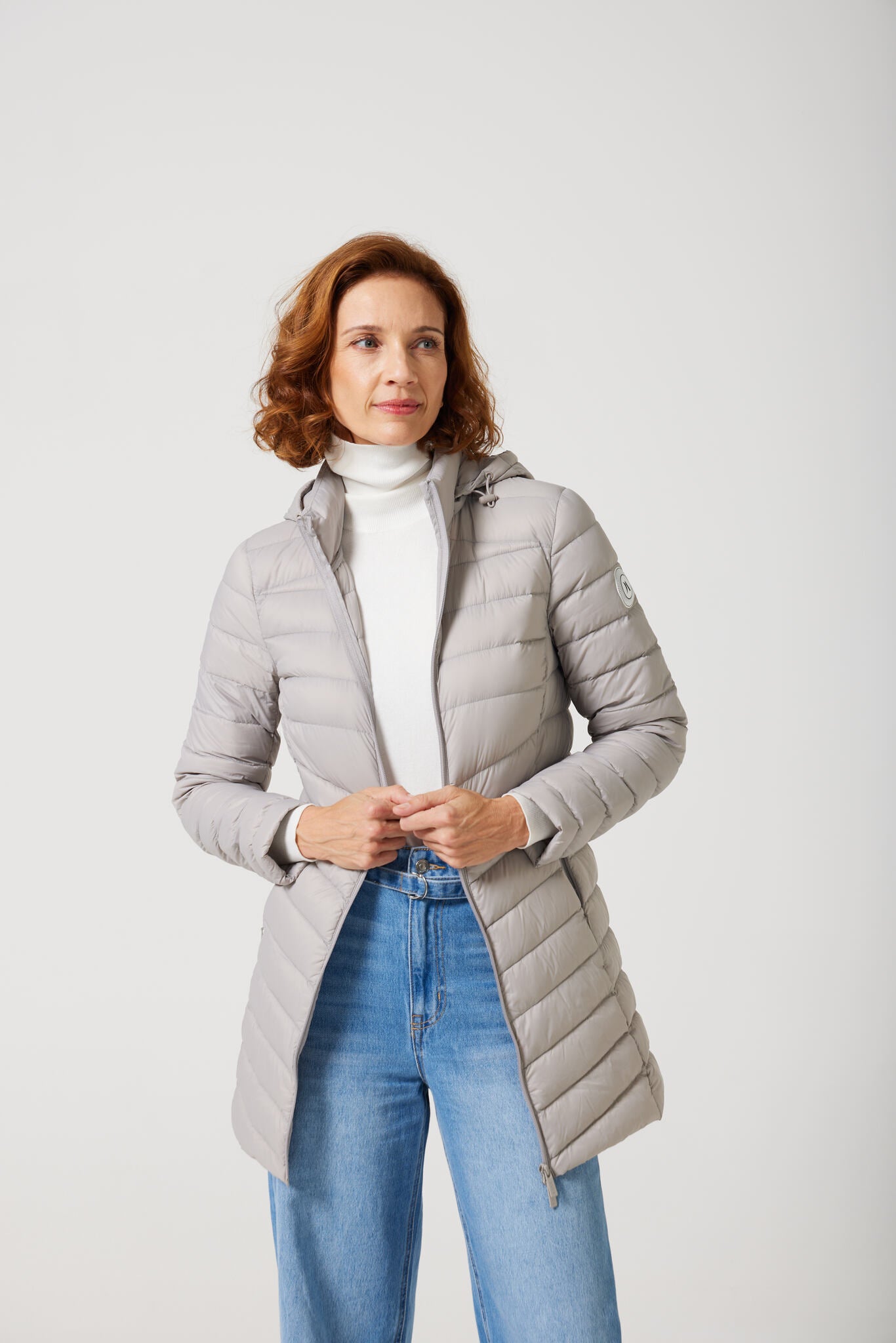 Women’s latte insulated hooded parka, warm winter parka perfect for layering in Australia’s cooler weather — Latte Classic Parka™