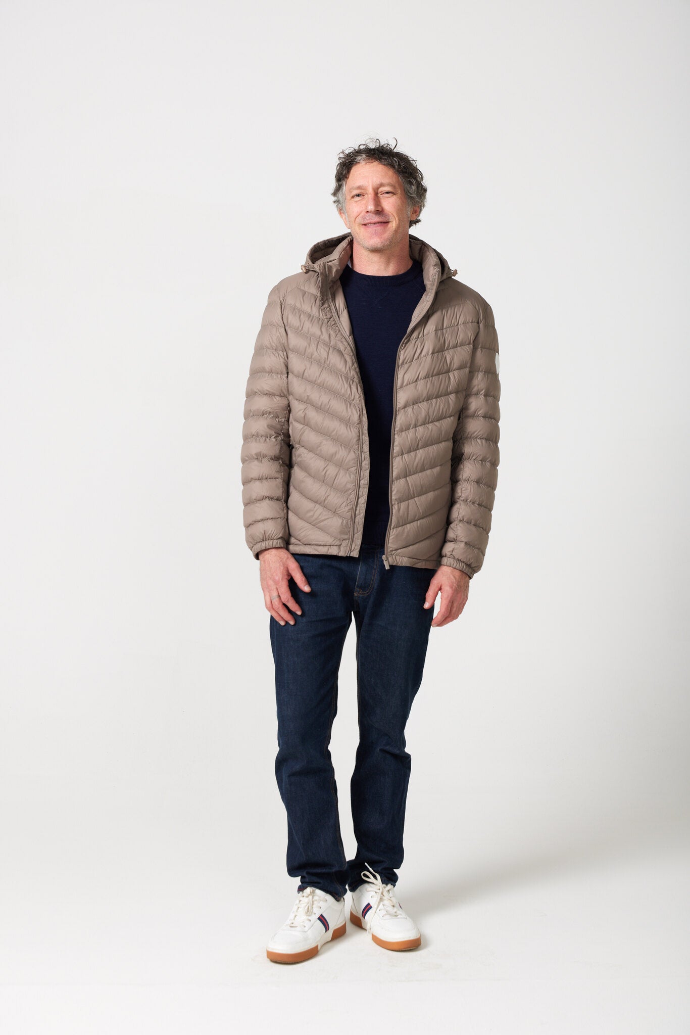 Men’s tan hooded insulated jacket, casual and lightweight for versatile layering in Australian weather — Mens Tan Classic Jacket™