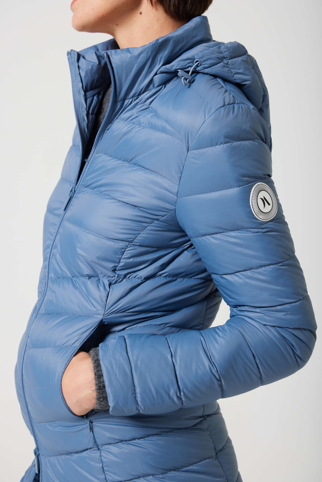 Women’s sky blue insulated hooded parka, warm winter jacket perfect for layering in Australia’s cooler weather — Vista Classic Parka™