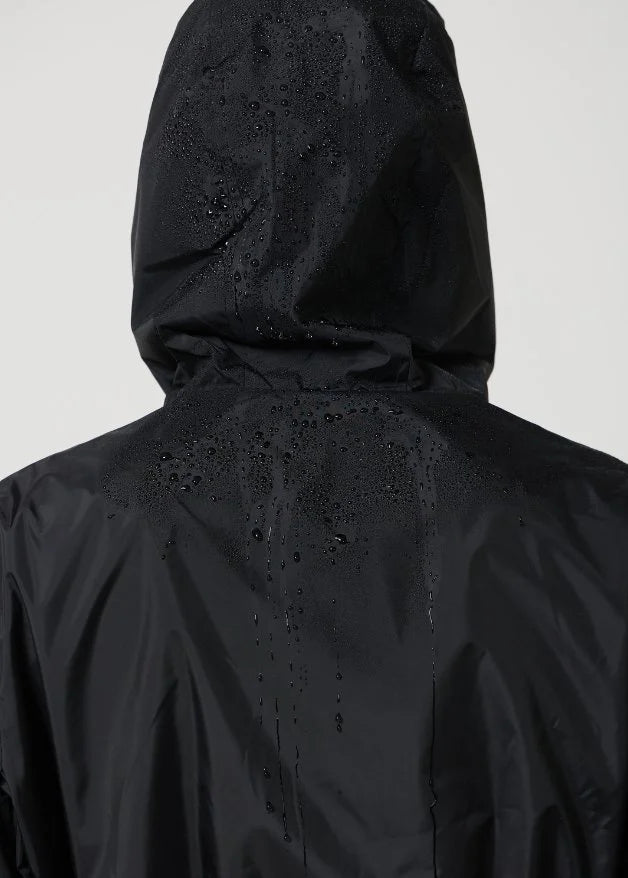 The Highland Midnight black hooded raincoat, modern lightweight waterproof raincoat perfect for Australia’s weather and rain