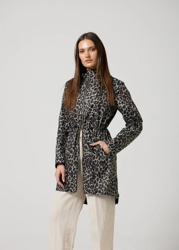 The Cape Leopard animal print hooded raincoat, modern lightweight waterproof raincoat perfect for Australia’s weather and rain