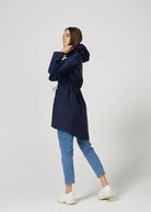 The Oxford Blue navy blue hooded raincoat, modern lightweight waterproof raincoat perfect for Australia’s changing weather and rain