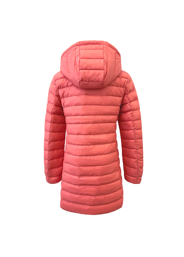 Coral Duck Down Puffer Coat