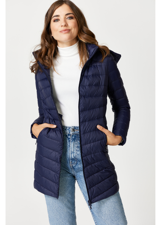 Luxe Woolen Duck Down Puffer Coat