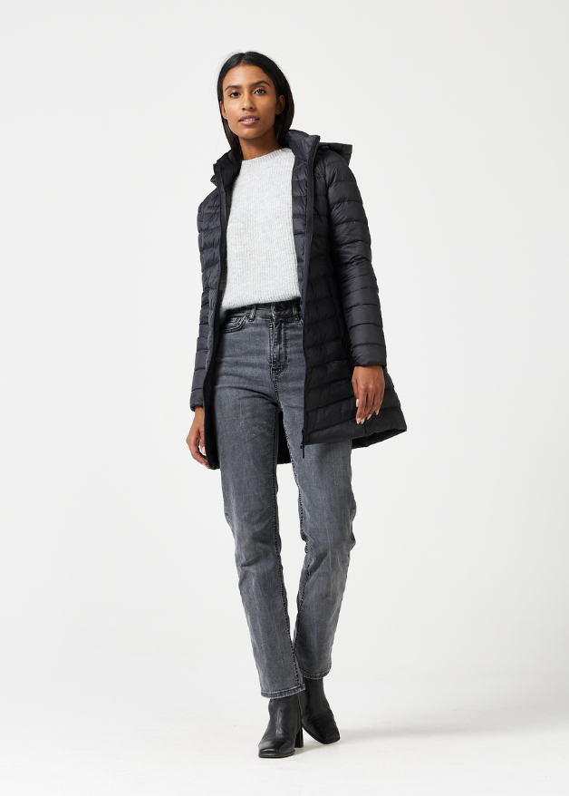 Black / Black Dugald Puffer Coat