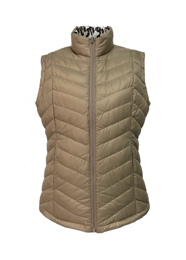 stone sleeveless puffer vest