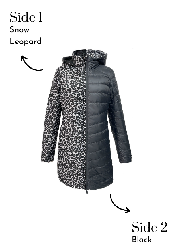 reversible duck down puffer coat